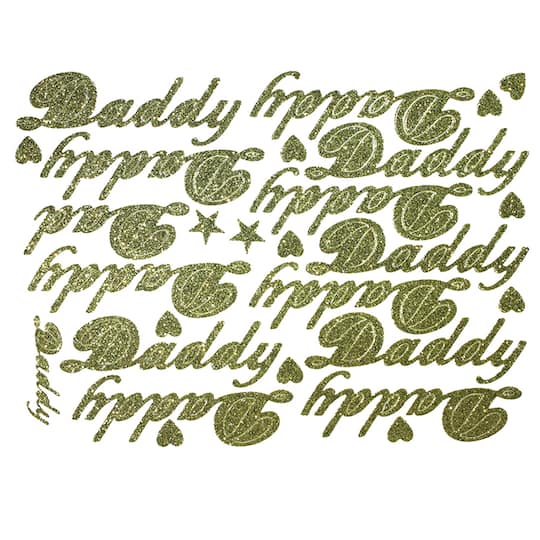 JAM Paper Daddy Gold Standard Script Stickers